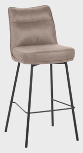 LABEL51 Barkruk 'Lennon' Micro Suede, kleur Taupe (zithoogte 78cm)