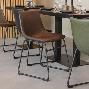 LABEL51 Eetkamerstoel 'Risto' Lederlook, kleur Bruin