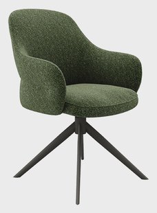 LABEL51 Draaibare Eetkamerstoel 'Bern' Bouclé, kleur Forest