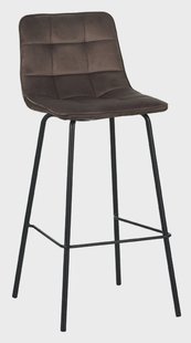 LABEL51 Barkruk 'Bistro' Velvet, kleur Taupe (zithoogte 78cm)