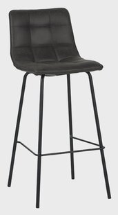 LABEL51 Barkruk 'Bistro' Micro Suede, kleur Antraciet (zithoogte 78cm)