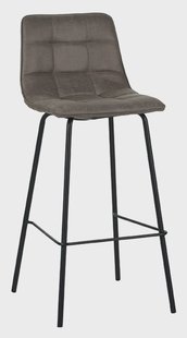 LABEL51 Barkruk 'Bistro' Micro Suede, kleur Taupe (zithoogte 78cm)