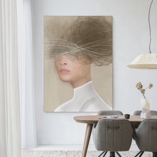Urban Cotton Wandkleed 'Mood Cloud' 110 x 145cm in Frame - black