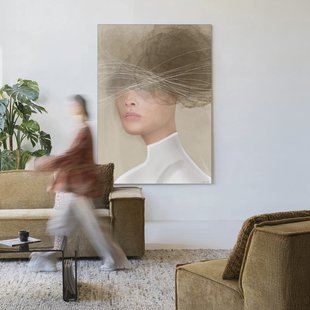 Urban Cotton Wandkleed 'Mood Cloud' 145 x 190cm in Frame - black