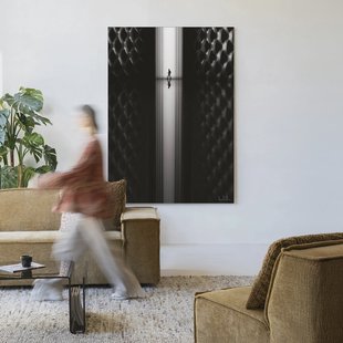 Urban Cotton Wandkleed 'Passing' 80 x 110cm in Frame - black