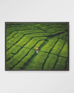 Urban Cotton Wandkleed 'Tote Pengalengan' 110 x 145cm in Floating Frame - black