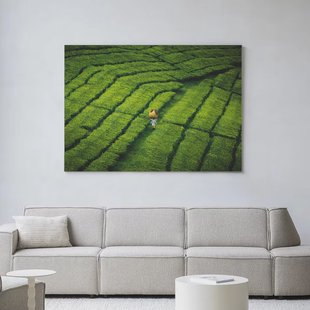 Urban Cotton Wandkleed 'Tote Pengalengan' 145 x 190cm in Frame - black