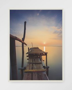 Urban Cotton Wandkleed 'Sun Shy Cirebon' 80 x 110cm in Floating Frame - off white