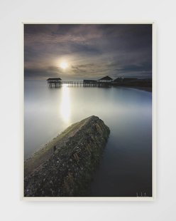 Urban Cotton Wandkleed 'Batu Lamunan' 110 x 145cm in Floating Frame - off white