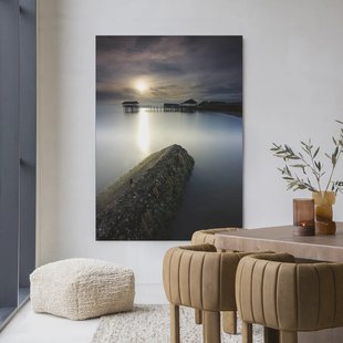 Urban Cotton Wandkleed 'Batu Lamunan' 145 x 190cm in Frame - black