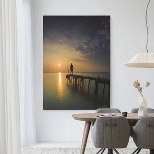Urban Cotton Wandkleed 'Good Morning Cirebon' 110 x 145cm in Frame - black