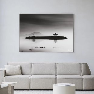 Urban Cotton Wandkleed 'Harmony Bali' 110 x 145cm in Frame - black