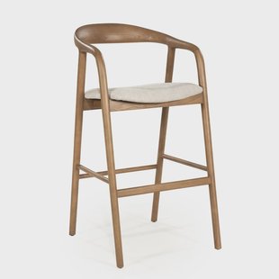 Eleonora Barkruk 'Rayven' Essen en stof, kleur Lichtbruin (zithoogte 75cm)