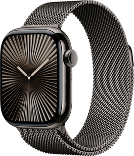 Apple Watch Series 10 4G 42mm Titanium Zwart Milanese Band