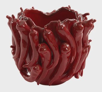 Light & Living Vaas 'Pepper' Keramiek, 20cm hoog, kleur Rood