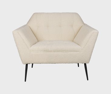 Dutchbone Fauteuil 'Kate' Bouclé, kleur Beige
