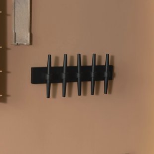 Dutchbone Kapstok 'Jakub' Met 5 haken, Mangohout, kleur Zwart