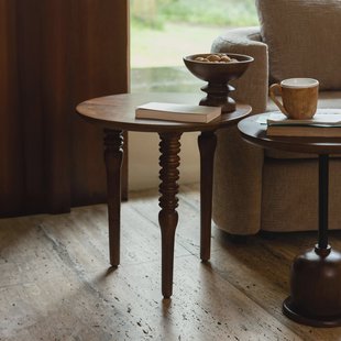 Dutchbone Ronde Bijzettafel 'Cove' Mangohout, 50cm