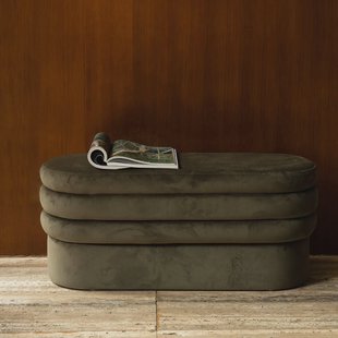 Dutchbone Bankje 'Aditi' Velvet, 93cm, kleur Groen