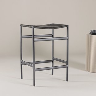 Nohr Barkruk 'Lakeithia' Rattan, kleur Zwart (zithoogte 63cm)