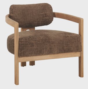 MUST Living Fauteuil 'Kelly' Chenille, kleur Bruin/Naturel