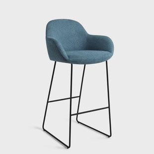 Jesper Home Barkruk 'Kushi' Slide Black, kleur Ocean Eyes (zithoogte 77cm)