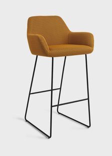 Jesper Home Barkruk 'Hiroo' Slide Black, kleur Groovy Garam (zithoogte 75cm)