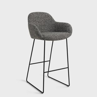 Jesper Home Barkruk 'Kushi' Slide Black, kleur Skyfall (zithoogte 77cm)