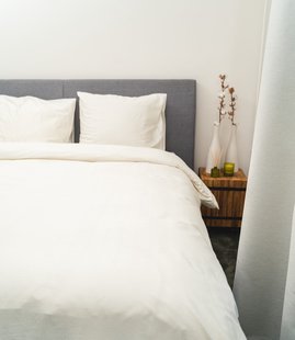 Sale - Kayori Shizu - Dekbedovertrek - Katoensatijn - 140/200-220 - Offwhite