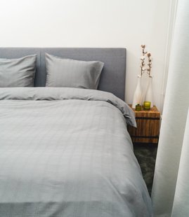 Sale - Kayori Shizu - Dekbedovertrek - Katoensatijn - 240/200-220 - Zilver