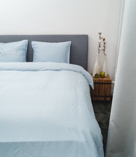 Sale - Kayori Shizu - Dekbedovertrek - Katoensatijn - 240/200-220 - Blauw