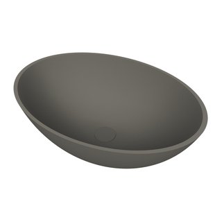 Arcqua Prince waskom - opbouw - ovaal - 49x34cm - mat quartz grijs WAS655242