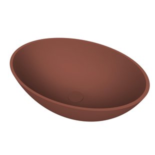 Arcqua Prince waskom - opbouw - ovaal - 49x34cm - mat terracotta WAS758303