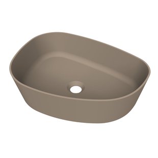 Arcqua Rocker waskom - opbouw - organisch links - 50x37cm - mat truffel WAS809219