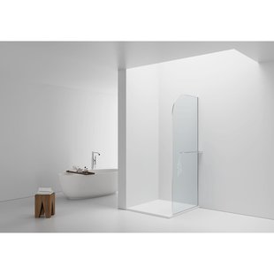 Aloni Douchewand - 100x200cm - afgeronde hoeken - veiligheidsglas - 6mm - handdoekhouder - chroom DW-100C