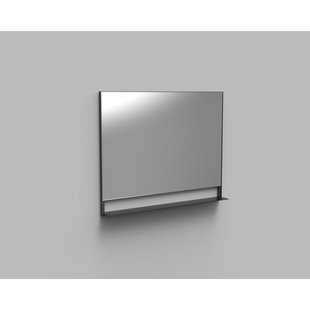 Arcqua Reflect spiegel met planchet aluminium 100x80cm mat zwart SPI126475