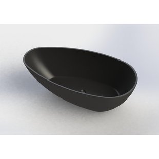 Arcqua Lima vrijstaand bad 170x86x54cm cast marble mat zwart BAD125342