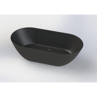 Arcqua Cusco vrijstaand ligbad 155x75x55cm cast marble Mat Zwart BAD124444