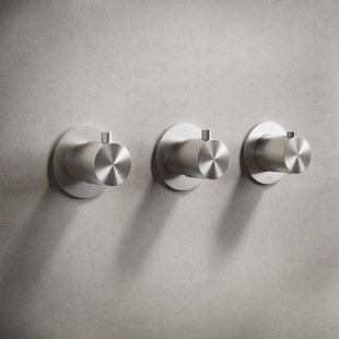 Hotbath Archie Afbouwdeel - Inbouw douchethermostaat met 2 stopkranen Horizontaal/verticaal RVS AR7067EXTIX