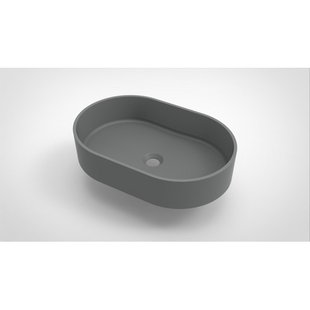 Arcqua Case waskom - 55x36cm - Ovaal - Cast marble Grijs Mat WAS453255