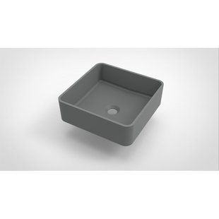 Arcqua Case waskom - 37x37cm - Vierkant - Cast marble - Grijs Mat WAS452415