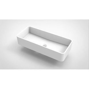 Arcqua Case waskom - 60x26cm - Rechthoek - Cast marble Wit Mat WAS112025