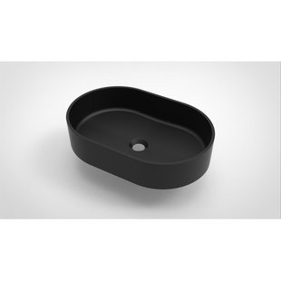 Arcqua Case waskom - 55x36cm - Ovaal - Cast marble Zwart Mat WAS126580