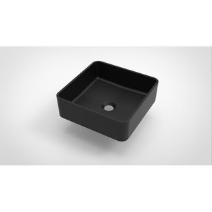 Arcqua Case waskom - 37x37cm - Vierkant - Cast marble Zwart Mat WAS122540