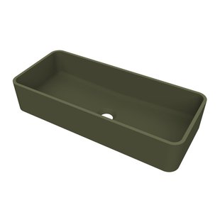 Arcqua Case waskom - 60x26cm - Rechthoek - Cast marble Mat groen WAS397488