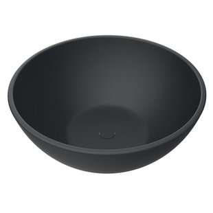 Arcqua Prince Waskom Opbouw - 38cm - rond - cast marble - mat antraciet WAS465199