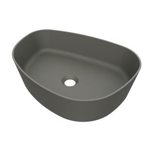 Arcqua Rocker waskom - 50x37x13cm - opbouw - rechts - organisch - cast marble beton mat WAS248228