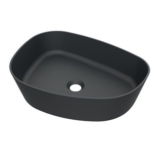 Arcqua Rocker Waskom - opbouw - organisch - links - 50x37cm - mat antraciet WAS469544