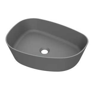 Arcqua Rocker Waskom - opbouw - organisch - links - 50x37cm - mat grijs WAS455511