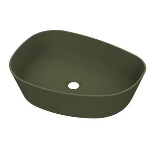 Arcqua Rocker Waskom - opbouw - organisch - links - 50x37cm - mat groen WAS398844